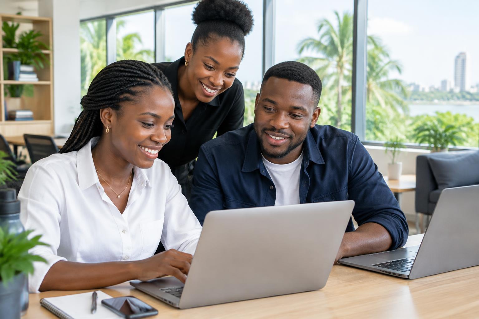 Professionnels collaborant dans un espace de formation